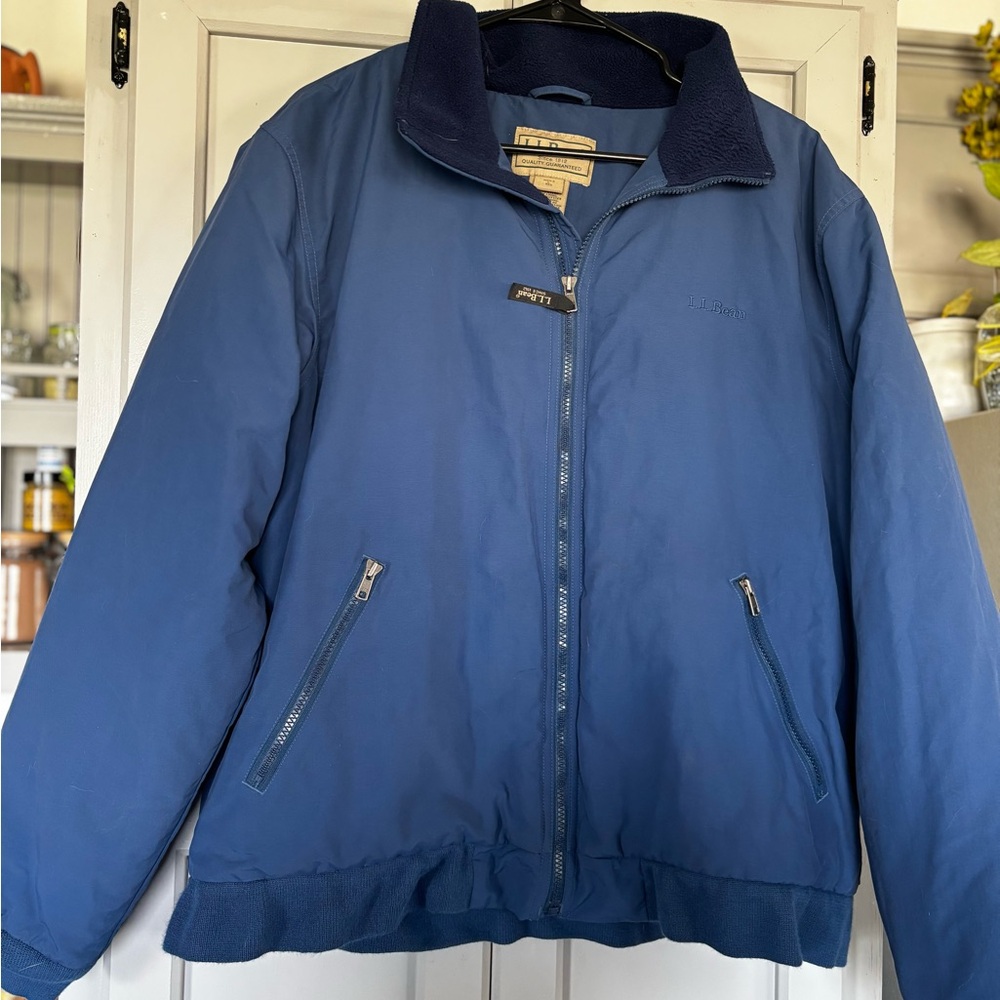LL Bean Blue Windbreaker Jacket Weather-Resistant